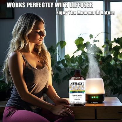 White Musk Essential Oil, White Musk Oil 4 Fl Oz 120ML for Diffuser Humidifier Yoga Cleaning DIY Candle Soap Making Essential Oils