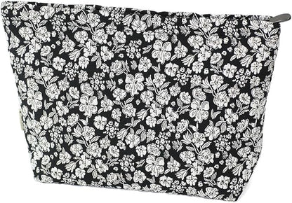 Floral Jacquard Makeup Bag - Large Capacity Cosmetic Pouch for Travel, Toiletry Organizer with Zipper, Perfect for Daily Use & Gifts, Stylish Make Up Organizer, Purses for Women Clearance