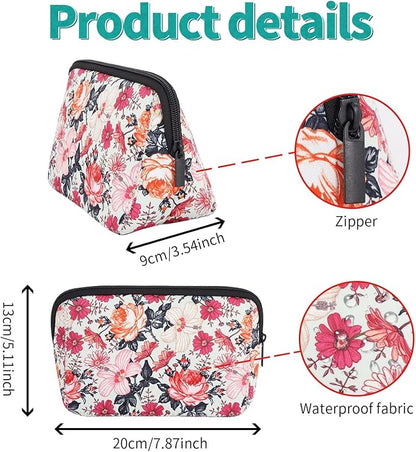 Cosmetic Bag Waterproof Neoprene Zipper Pouch Travel Portable Toiletry Makeup Bags Organizer Case for Women and Girls