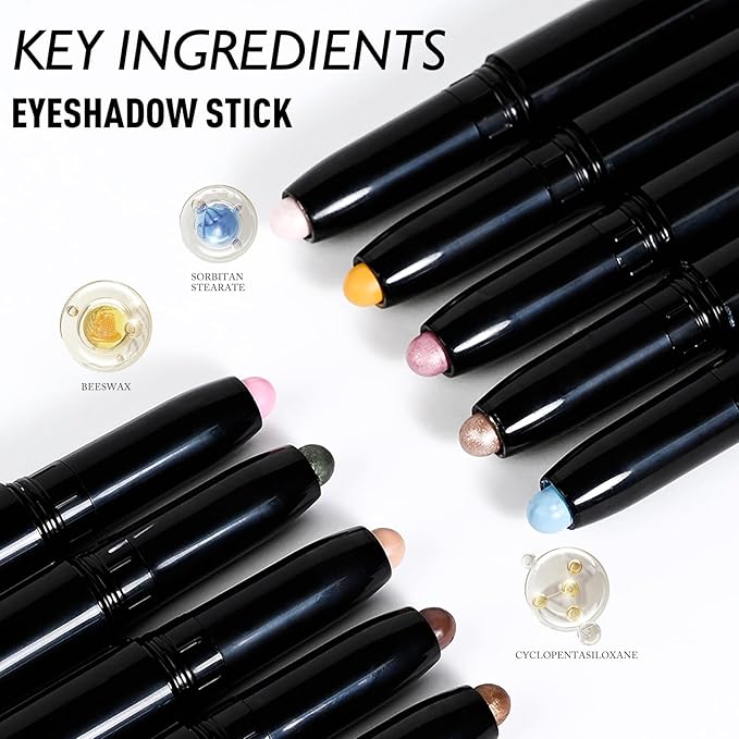 Cream Matte Eyeshadow Stick, Mocha Brown Eye Shadow Waterproof Eyeliner Brightener Pencil Crayon Long-Lasting Eye Highlighter Makeup for Women Easy to Use High Pigmented