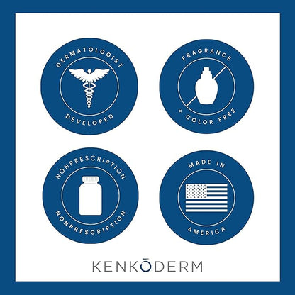 Kenkoderm Psoriasis Conditioner for Sensitive Hair & Skin with 3 Percent Salicylic Acid, Anti-Dandruff Deep Moisturizer for Itchy or Dry Scalp Relief, Color & Fragrance Free, 4 8-Ounce Tubes