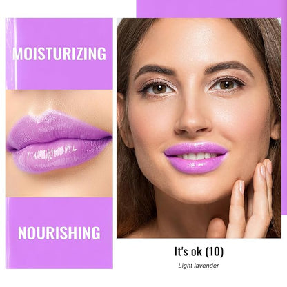 Oulac Moisturizing Shine Lipstick For Women Christmas Set 3PCS, 2 in 1 Tinted Lip Balm for Winter, Hydrated Juicy and Glossy Lip Color for Dry, Cracked and Chapped Lips, Vegan 10+15+20