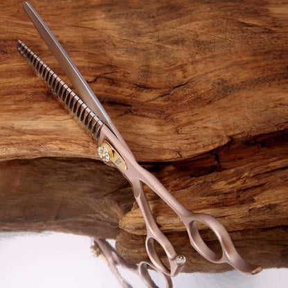 Fenice Peak Thinning Shears for Dogs and Cats Pet Grooming Scissors Chunkers Shears 440C Stainless Steel Professional Dog Trimming Scissors 7.5''