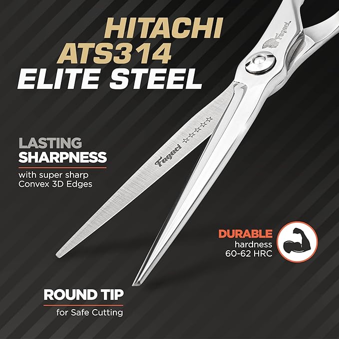 Fagaci Professional Hair Scissors & Thinning Shears Extreme Cut, ATS314 Steel Hair Cutting Scissors Professional, 440C Steel Thinning Scissors, Hair Shears, Hair Scissors Professional, Barber Scissors