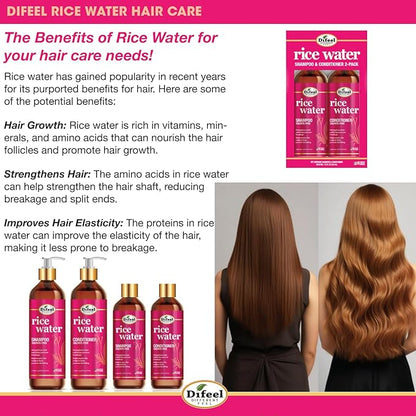 Difeel Rice Water Conditioner 33.8 oz. - Strengthening, Sulfate Free Natural Hair Conditioner