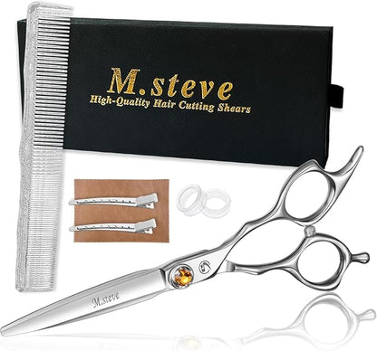 Professional Hair Cutting Scissors 6.3 Inch, VG10 Stainless Steel Barber Shears, Extremely Sharp Hairdressing Scissors for Salon & Home Use, Ambidextrous Left Right Hand