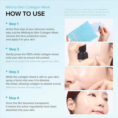Melt to Skin Collagen Mask, – Wrinkle Patches for Forehead, Eyes & Smile Lines - Frown Lines, Eleven-Lines Repair Patches, Invisible Face Wrinkles Smoothers - Korean Skin Care, 4EA