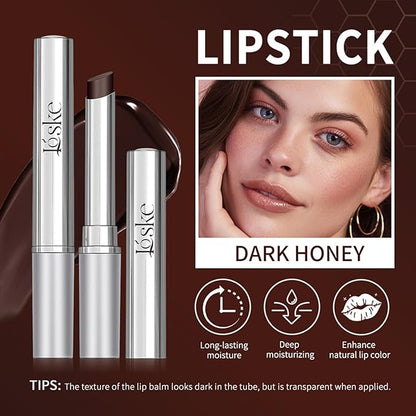 Honey Lipstick, Moisturizing Natural Lip Color, Hydrating Long Lasting Glossy Finish with Honey for Smooth Soft Lips, Smooth Application, Daily Wear (Black)