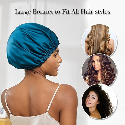 Satin Bonnet Silk Bonnet for Sleeping Women Double Layer Hair Bonnet Wrap Sleep Cap Gifts for Women Curly Hair