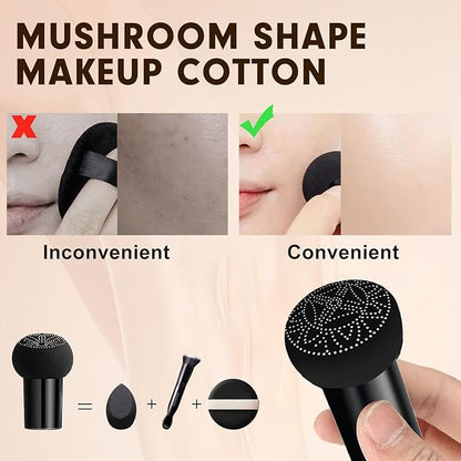 Mushroom Head Air Cushion CC Cream - Tattoo Cover up Makeup Waterproof Long-Lasting Moisturizing Concealer Foundation, Even Skin Tone for All Skin Types (Natural)
