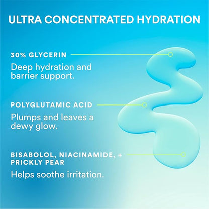 Experiment Super Saturated Ultra Hydrating Barrier Serum – 30% Glycerin, Polyglutamic Acid + Prickly Pear for Intensive Moisture, Plump + Dewy Skin, 1.35 FL OZ – Vegan for All Skin Types