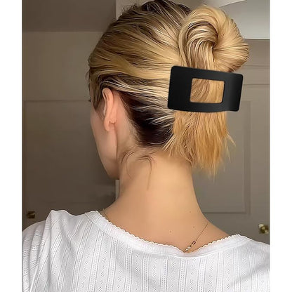 Velscrun Flat Hair Clips for Women Girls, Matte Lay Flat Claw Clips, Strong Hold Large Side Hair Clip All Hair Types, French Duck Billed Non Slip Grip Daily Styling Hair Jaw Claw Clip Blue