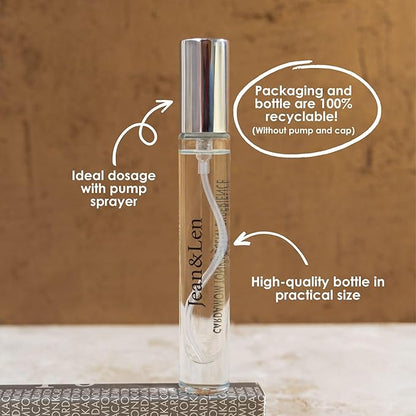 Jean & Len Scent Experience Cardamom & Tonka, Eau de Toilette with cardamom & tonka fragrance, practical mini perfume, ideal for on the go, minimalistic glass bottle, 0.34 Fl. Oz.