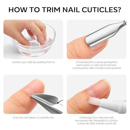 FAMILIFE Cuticle Nippers Scissors – Professional Stainless Steel Cuticle Trimmer for Thick Nails, Ingrown Toenails & Seniors, Sharp Durable Blades with Ergonomic Handle for Salon & Home Use