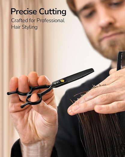 ULG Professional Thinning Shears for Hair Cutting - 6.5’’ Hair Thinning Scissors, Ultra Sharp Japanese Stainless Steel, Ergonomic Handle for Barbers, Stylists, Salon & Home Use, Black