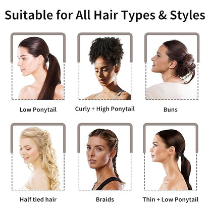Black Hair Ties, 100 Pack Nylon Elastic Bands for Women, Seamless Damage-Free Ponytail Holders, Thick Hair Accessories. (black)