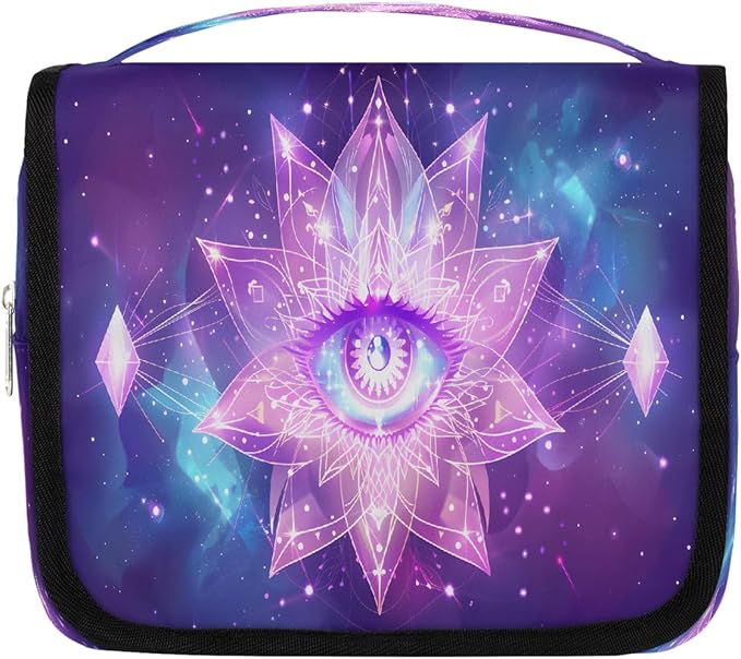 Travel Toiletry Bag for Women & Men Galaxy Evil Eye Hanging Cosmetic Organizer Portable Waterproof Makeup Case Make Up Bag with Compartments Travel Essentials for Bathroom Shower