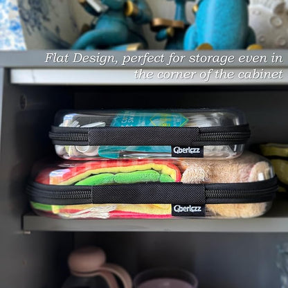 Clear Zipper Pouches for Organizer, Waterproof Hard Clear Zipper Case, Hard Plastic Pouch with Zippered