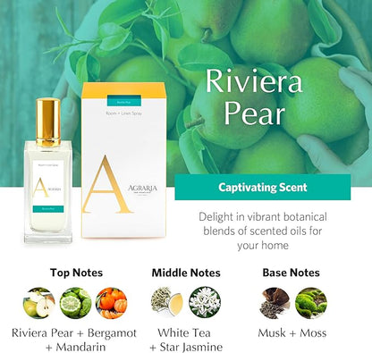 AGRARIA Room and Linen Spray, Luxury Room Fragrance for Clothes, Bed, and More, Essential Perfume Grade Oils Infused Linen Fresh Spray