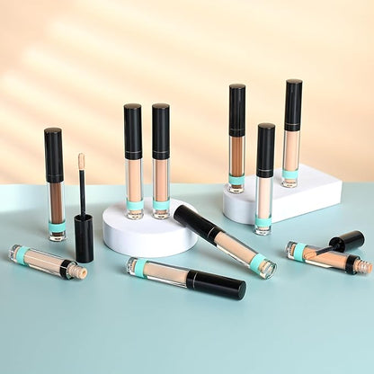 Full Coverage Liquid Concealer, Foundation Makeup for Older Women, Covers Blemishes & Under-Eye Circles, Spots, Matte Finish, Hydrating Primer for Correct, 0.06floz, Vegan & Cruelty-Free 09Cappuccino