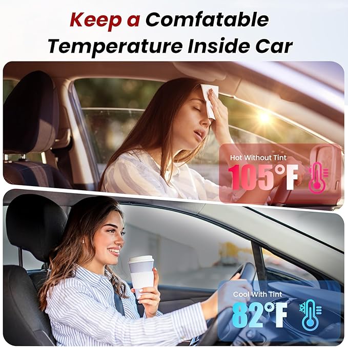 Car Window Tint, 2 PLY 20% VLT Premium Carbon HD Window Roll for Car, Home 24" in x 100'Ft Automotive Car Tint Privacy Film with Strength Adhesive, Blocks UV/IR Rays, Reduce Heat & Glare