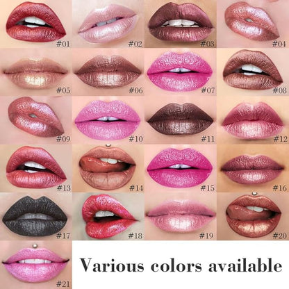 evpct Black Metallic Glitter Lip Liner and Lipstick Combo Lip Gloss Stain Set Makeup for Women Long Lasting Waterproof 24, Goth Gothic Halloween Metallic Shimmer Frosted Iridescent Liquid Lipstick 17