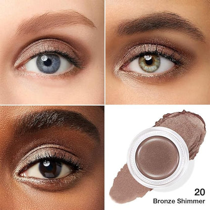 evpct Single Cream Eye Shadow Palette Pot Makeup for older Women, Bronze Shimmer Glitter Metallic Monochrome Cream to Powder Eyeshadow Palette Eye Brightener, High Pigment Waterproof Blendable, 20