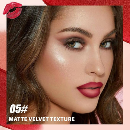 BINGBRUSH 2in1 Matte Lip Liner and Lipstick Combo, Lipstick for Women, Longwear Waterproof Red Lip Liner Pencil, Matte lipstick Smudge Proof lipstain, Women's Long Lasting Lip Makeup (5#Red Drama)