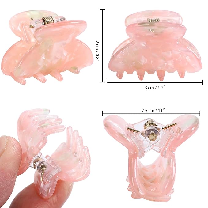 Claw Jaw Clips 12PCS Small for Thin Hair Styling Accessories Classic Clamp for Women Girls (Sequins)