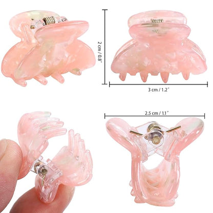 Claw Jaw Clips 12PCS Small for Thin Hair Styling Accessories Classic Clamp for Women Girls (Sequins)
