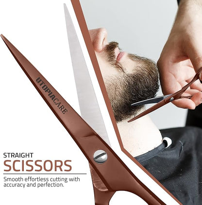 Utopia Care Hair Cutting and Hairdressing Scissors 6.5 Inch, Premium Stainless Steel shears with smooth Razor & Sharp Edge Blades, for Salons, Professional Barbers, Bronze