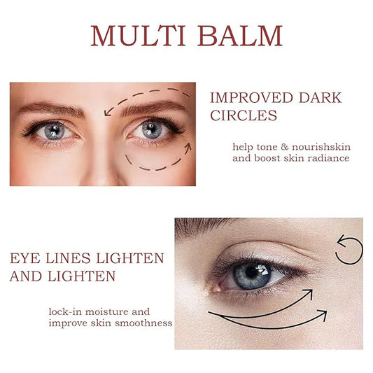 Calcium Volume Multi Balm, Wrinkle Core Stick, Collagen Moisturing Stick, Hydrating, Almond & Vitamin E for Lip Balm Eye Cream Neck. 3pcs