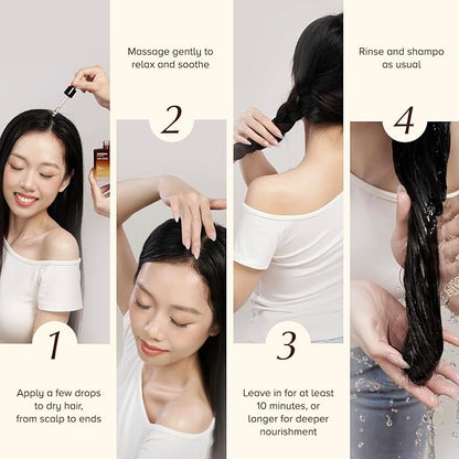 D'Cherlane Hair Growth Oil – Scalp Treatment with Rosemary, Argan, Coconut & Castor Oil Organic | Lightweight, Non-Greasy Formula for Fuller, Thicker, Stronger Strands | For All Hair Types
