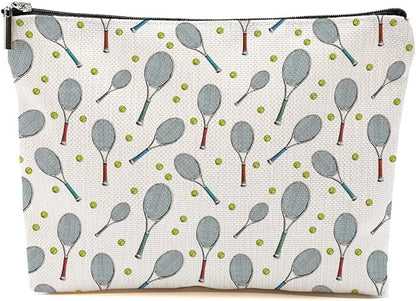Cute Tennis Makeup Bag Tennis Gifts Tennis Accessories Tennis Lovers Travel Accessories Bag Mothers Day Birthday Inspirational Retirement Gifts for Women Friends Coach Tennis Player Sports Mom BFF