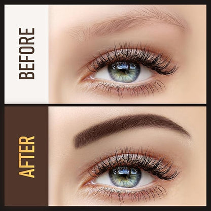 Eyebrow Pen, Soleira Waterproof Eyebrow Pencil with 4 Tip Microblading Eyebrow Pen and Dual-ended Eyebrow Brush, for Natural-Looking Brows, Long-Lasting, Dark Brown