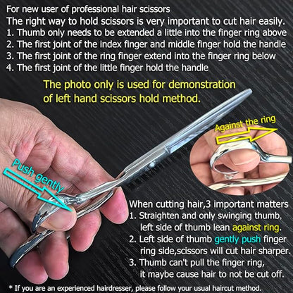 Hair Shears left hand 6 Inch Hair Scissors Left Hand Hair Cutting Scissors Lefty Barber Shears Left Handed KINSARO for Hairdresser Barbershop or Home Use