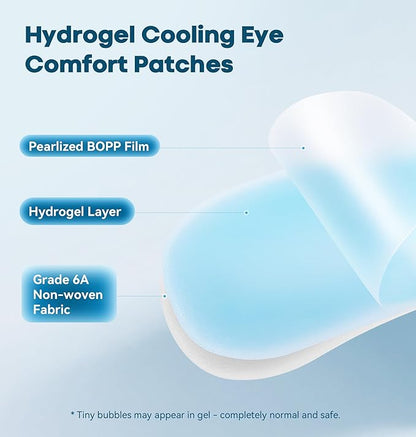 8-Pack Cold Eye Mask, Disposable Hydrogel Eye Patches, Gel Sheet Mask for Tired Eyes & Puffiness，Self Cooling Compress, Travel Essentials & Relaxation Gifts for Women, Stocking Stuffers for Adults