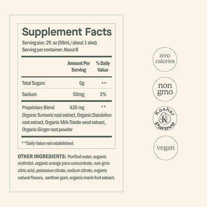DOSE for Your Liver Cleanse Detox & Repair, Made with Organic Milk Thistle Supplement with Turmeric, Dandelion, Ginger, and Orange, Supports Healthy Liver Function,16oz Bottle, 3 Pack (3 Week Supply)