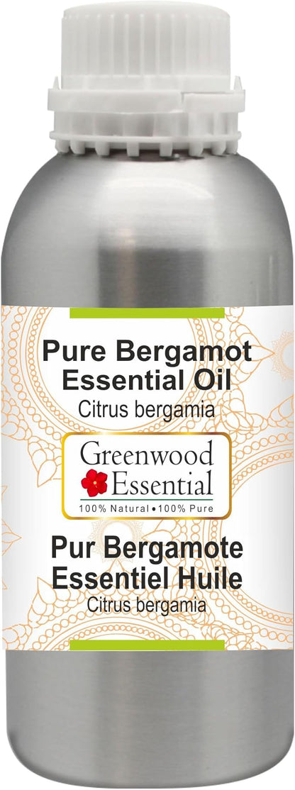 Greenwood Essential Pure Bergamot Essential Oil (Citrus bergamia) Steam Distilled 1250ml (42 oz)