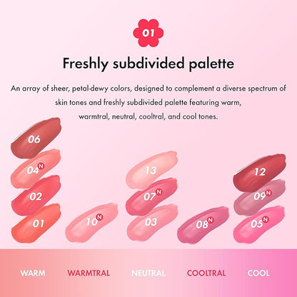 Amuse SEOUL Daisy Flower Dew Tint 03 HEALTHY BOKSOONGA | 35% High-moisture Water Tint, Long-lasting, Moisturizing, No Peel Off, Lip Treatment, Non Sticky, Korean Lip Tint for Dry Lips