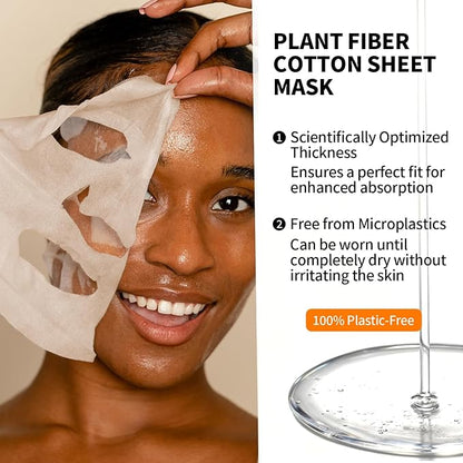 Firming and Moisturizing Sheet Face Masks (Pack of 10) with Hyaluronic Acid and Peptides, Reduce Fine Lines and Wrinkles, Hydrating & Anti-Aging Spa Face Mask, Facial Skin Care