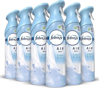 Febreze® Odor-Fighting Air Fresheners, Linen Sky™, 8.8 Oz, Carton Of 6 Fresheners