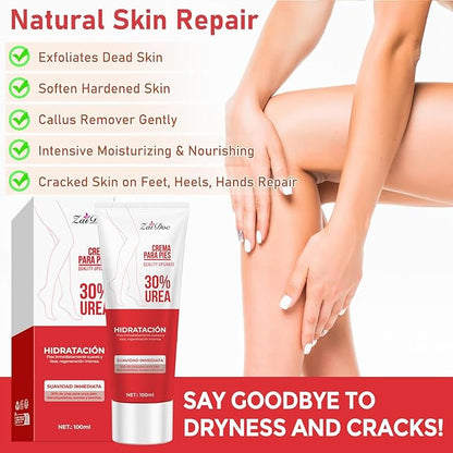 2 Pack Urea Cream 30 Percent for Feet 3.38 oz, Foot Cream and Hand Cream Maximum Strength with Hyaluronic Acid, Aloe Vera for Deep Moisturizes, Callus Remover
