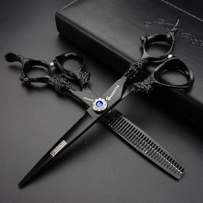 6 inch Hairdressing Scissors Set Barber Shop Hair Beauty Shears Styling Tools (Scissors set)