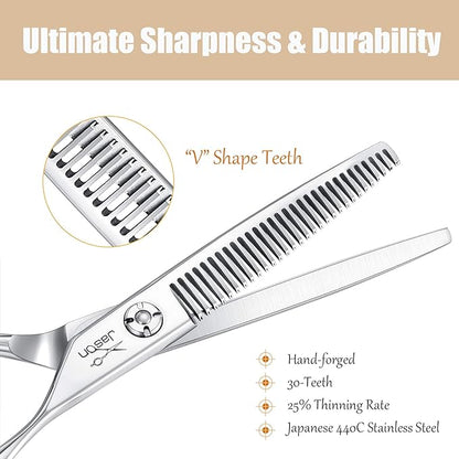 JASON 6" Blending Hair Scissors, 30 Teeth Hair Thinning Scissor Professional Trimming Hair Cutting Shears for Barber, Hairdresser, Stylist, Women and Men, Japanese 440C Stainless Steel Christmas Gift