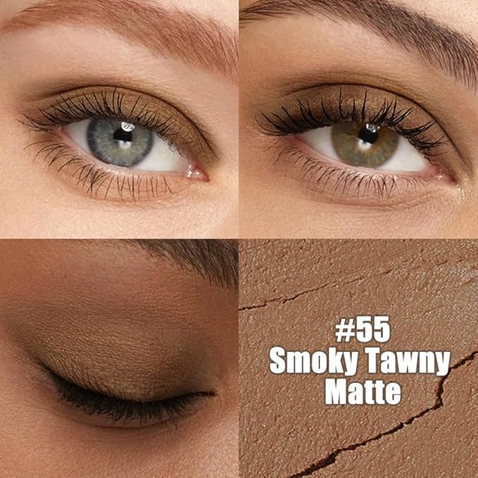 Smoky Tawny Matte Cream Eye Shadow Stick Makeup for Women, Matte Eyeliner Pencil Eyeshadow Brightener Stick for Eyes, Waterproof Eyeshadow Applicator Blendable, sombras para ojos 55#