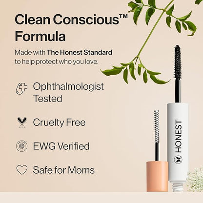 Honest Beauty 2-in-1 Extreme Length Clean Mascara + Lash Primer | Lengthening + Volumizing | Cruelty Free + Safe for Sensitive Eyes | Black, .27 fl oz
