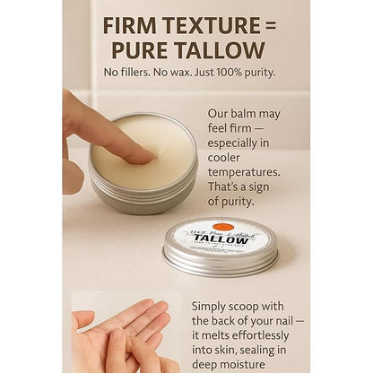 Halal Grass Fed Beef Tallow For Skin – 70g Organic Beef Tallow Moisturizer – Beef Tallow Face Moisturizer & Beef Tallow Face Cream – Pure Beef Tallow Balm with Lavender & Cedarwood