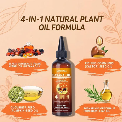 Batana Oil for Hair Growth, 4-In-1 Batana Oil,Pumpkin Seed,Rosemary, and Castor,Nourishes hair for Men Women 2pcs