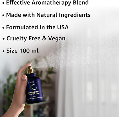 Clearing Sage Smudge Spray Mist Spiritual Aromatherapy for Stress Relief Success Prosperity Frankincense Rose Natural Essential Oils Destress Gift